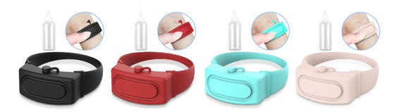 China Hand Sanitizer Disinfectant Sub-packing Silicone Bracelet Wristband Hand Dispenser Wearable Hand Sanitizer Dispenser Pum supplier