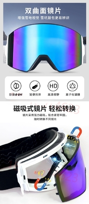 Ski Goggles TPU Frame Dual PC Mirror Lens Great Cylinder Easy Change Lens supplier